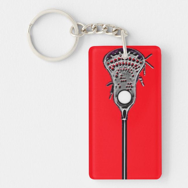 Llavero Equipo Rojo de Lacrosse (Frente)