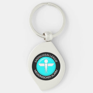 Llavero ERDNUSSALLERGIE Alerta Médica Keychain metálico
