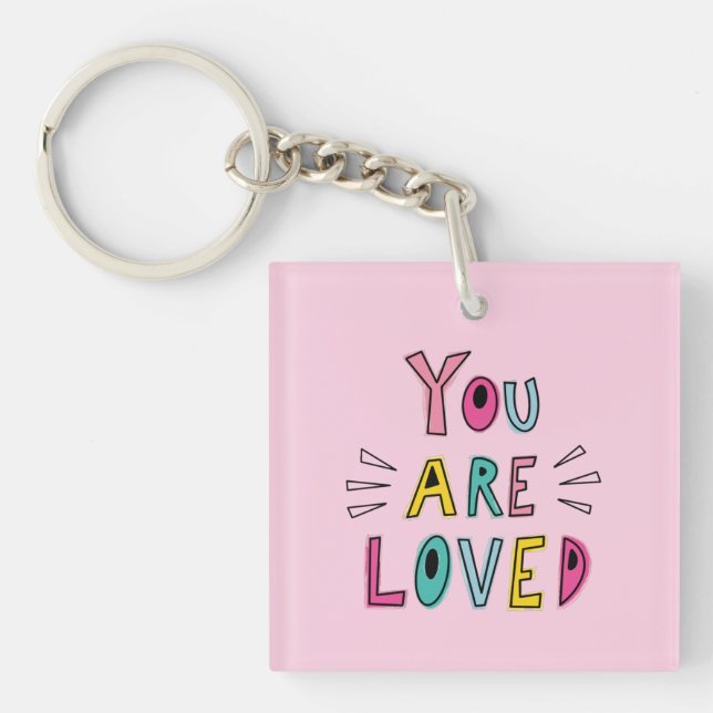 Llavero Eres Amado Cita Motivacional Rosa (Frente)