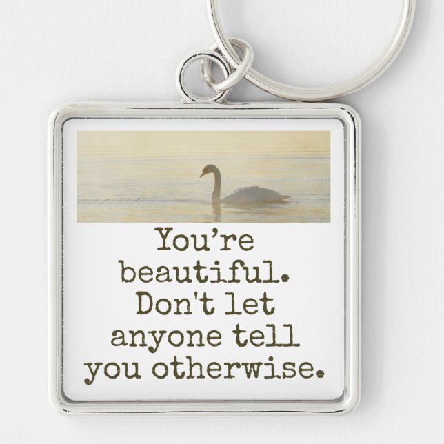 Llavero Eres hermosa - Cita de belleza (Frente)