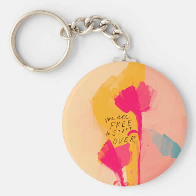 Llavero Eres Libre De Empezar Por Cita Inspiradora (Frente)