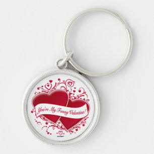 Llavero ¡Eres mi divertido San Valentín! Corazones rojos