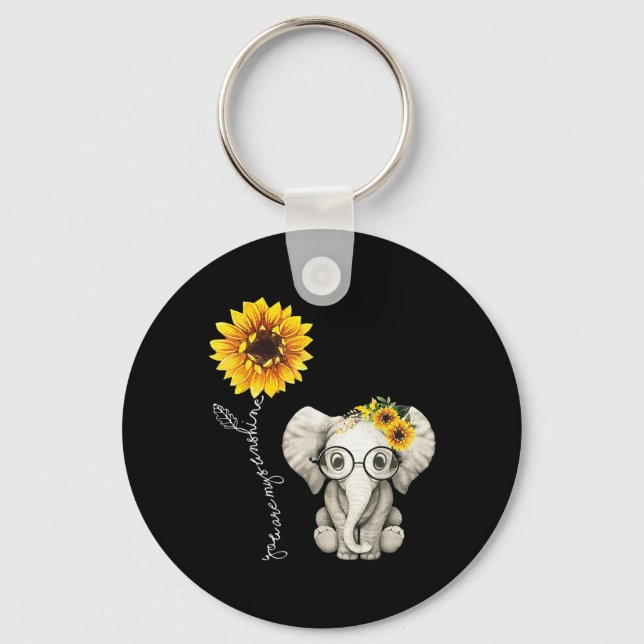 Llavero Eres Mi regalo Hippie Sunflower Elephant (Anverso)