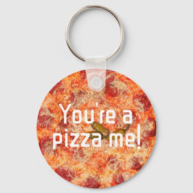 Llavero Eres una pizza me valentines humor (Anverso)