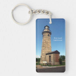 Llavero Erie Land Lighthouse cadena de claves acrílicas re