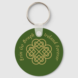 Llavero Erin Go Bragh Gold Celtic Shamrock