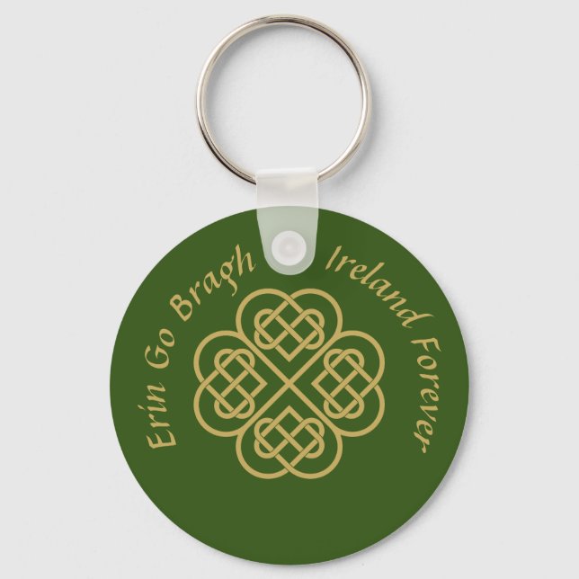 Llavero Erin Go Bragh Gold Celtic Shamrock (Anverso)