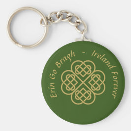 Llavero Erin Go Bragh Gold Celtic Shamrock