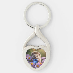 Llavero Erizo Adorable de Septiembre con Corazón de Zafiro