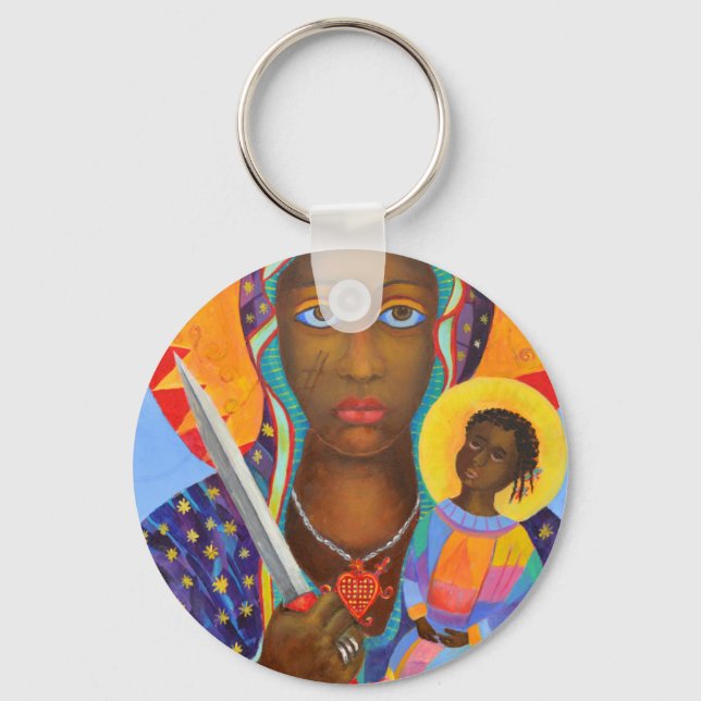 Llavero Erzulie Dantor Black Madonna Voodoo Nueva Orleans (Anverso)