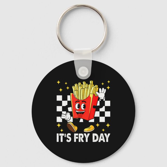 Llavero Es día de papas fritas - Divertida comida rápida d (Anverso)
