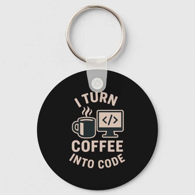 Llavero Es divertido que convierta el café en código (Anverso)
