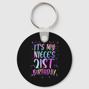 Llavero Es el 21 cumpleaños de mi sobrina Colorido Feliz 2