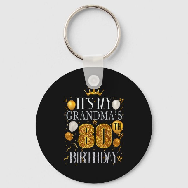 Llavero Es el 80 cumpleaños de mi abuela Feliz cumpleaños  (Anverso)