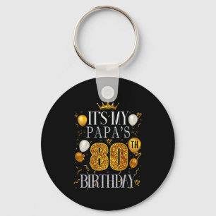 Llavero Es el 80 cumpleaños de mi papá Feliz cumpleaños 80