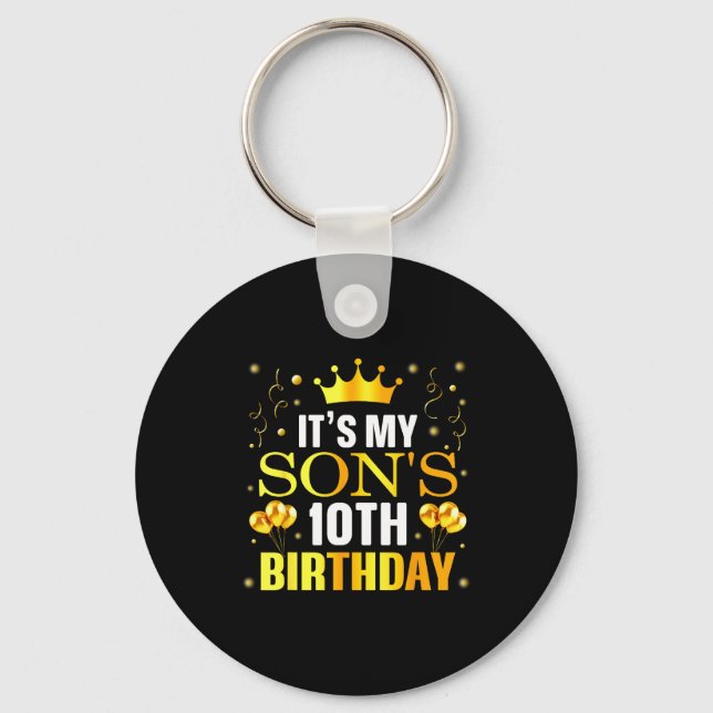 Llavero Es el décimo cumpleaños de mi hijo Feliz cumpleaño (Anverso)