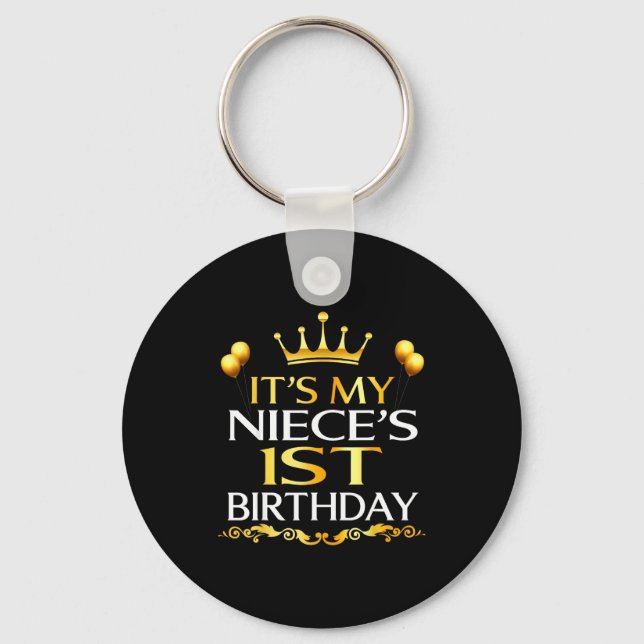 Llavero Es el primer cumpleaños de mi sobrina Feliz cumple (Anverso)