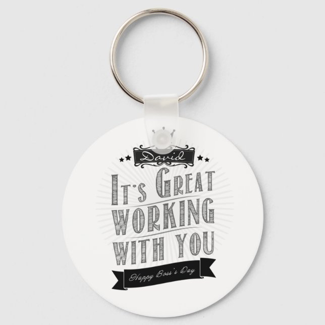 Llavero Es genial trabajar contigo, feliz Día del Jefe (Anverso)