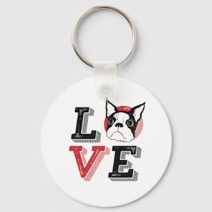 Llavero Es gracioso que amo a Boston Terrier, que corazón