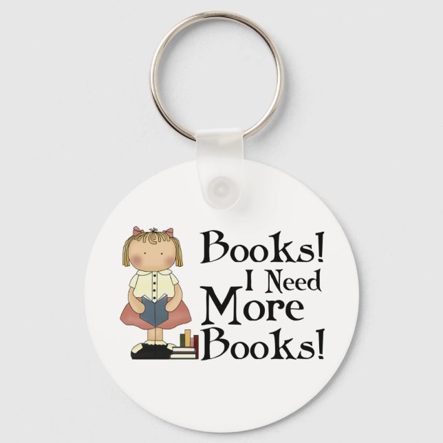 Llavero Es gracioso que necesite más camisetas de libros (Anverso)