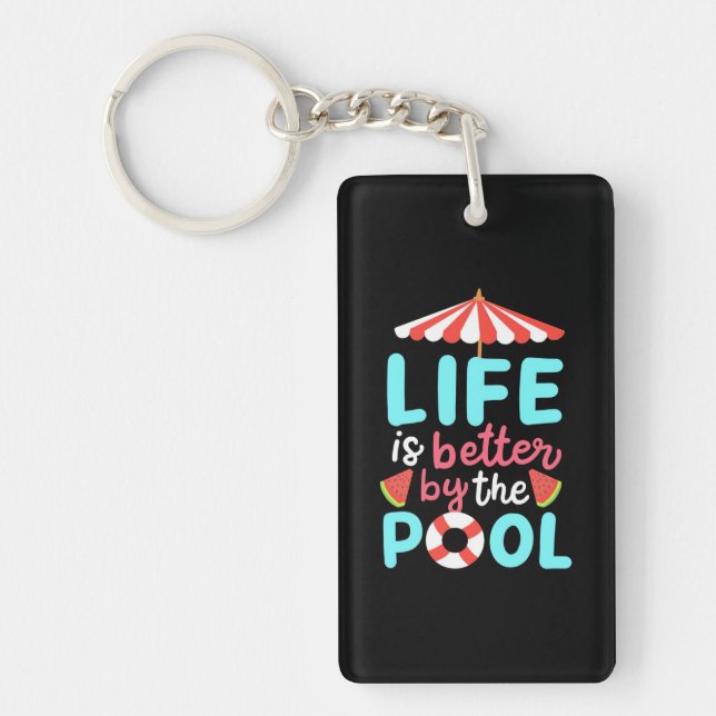 Llavero Es Mejor Nadar Junto A La Piscina (Frente)
