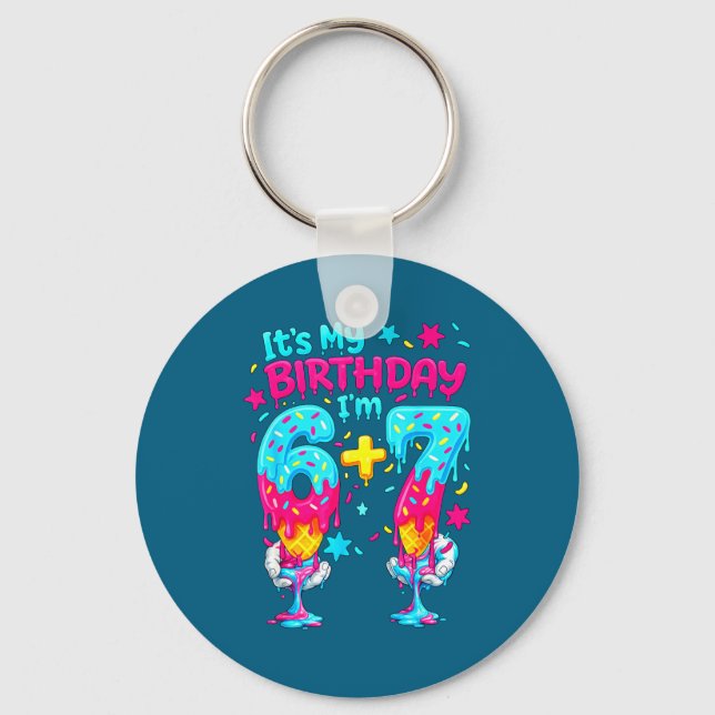 Llavero Es mi cumpleaños 6 7 Seis Siete (Anverso)