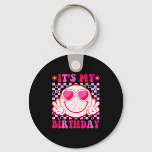 Llavero Es Mi Cumpleaños Cara Sonriente Groovy Mujeres Chi