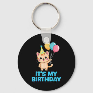 Llavero Es Mi Cumpleaños Gato Kawaii