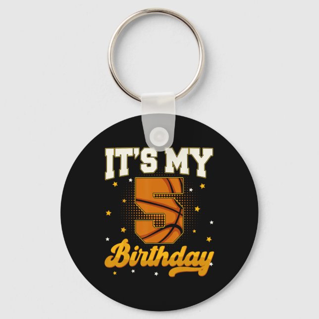 Llavero Es mi cumpleaños número 5 Sketll Boy regalos de 5  (Anverso)
