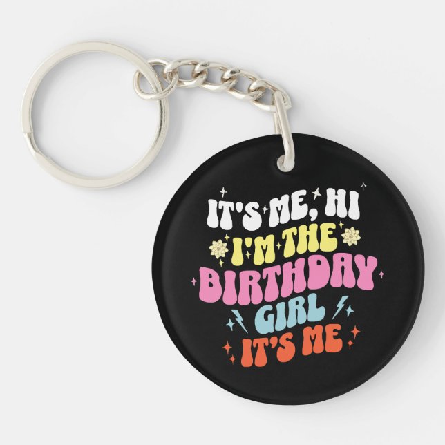 Llavero Es Mi Fiesta de Cumpleaños Chicas (Frente)