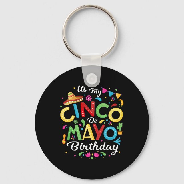 Llavero Es mi primer cumpleaños de mayo gracioso cinco de  (Anverso)