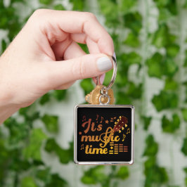 Llavero Es momento de la música, guitarra de oro musical