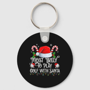 Llavero Es Muy Probable Jugar Golf Con Santa Navidad