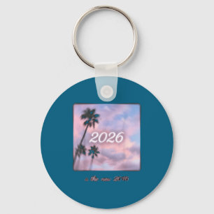 Llavero Es Nuevo 2016 Retro Palma Árbol Atardecer