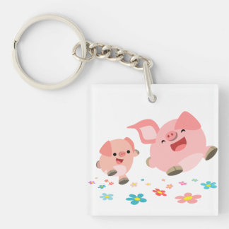 Llavero ¡¡Es primavera!!-2 Personalizados de cerdos acríli