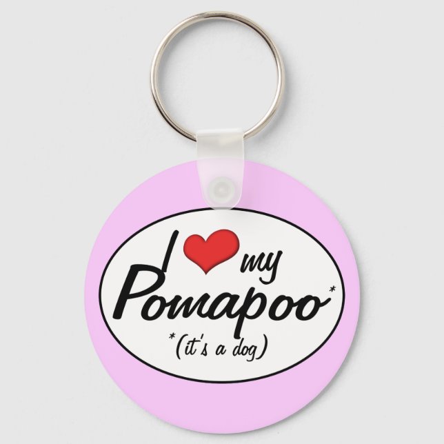 Llavero ¡Es un perro! Amo Mi Pomapoo (Anverso)