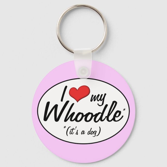 Llavero ¡Es un perro! Me encanta mi Whoodle (Anverso)