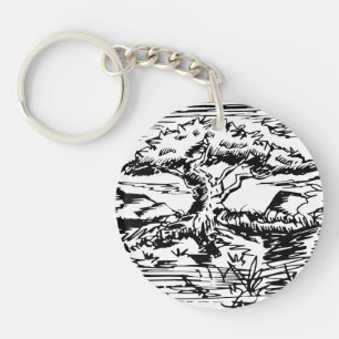 Llavero Esbozo de árbol de tinta.