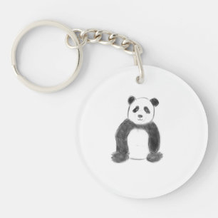 Llavero Esbozo de panda blanco y negro