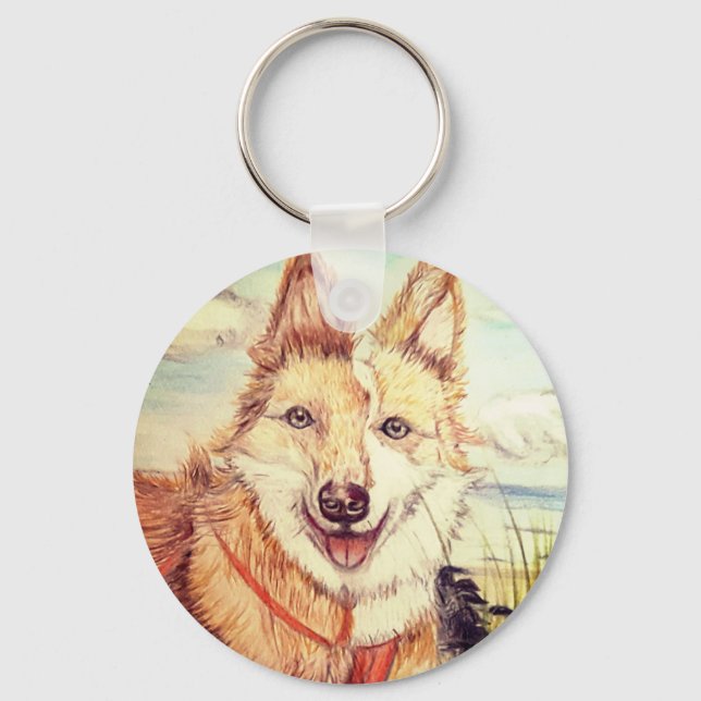 Llavero Esbozo de perro lindo (Anverso)