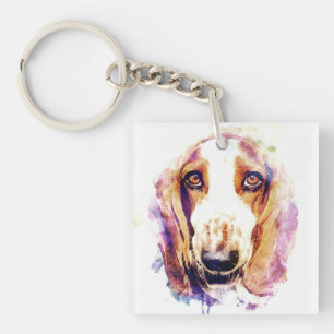 Llavero Esbozo del Mascota de la cara del perro del lecho