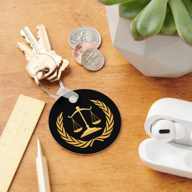 Llavero Escalas de justicia | Ley | Abogado - Black & Gold (Escritorio )
