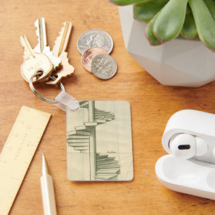 Llavero Escaleras arquitectónicas antiguas, escalera de ca