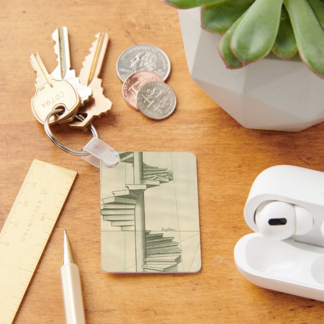 Llavero Escaleras arquitectónicas antiguas, escalera de ca (Escritorio )