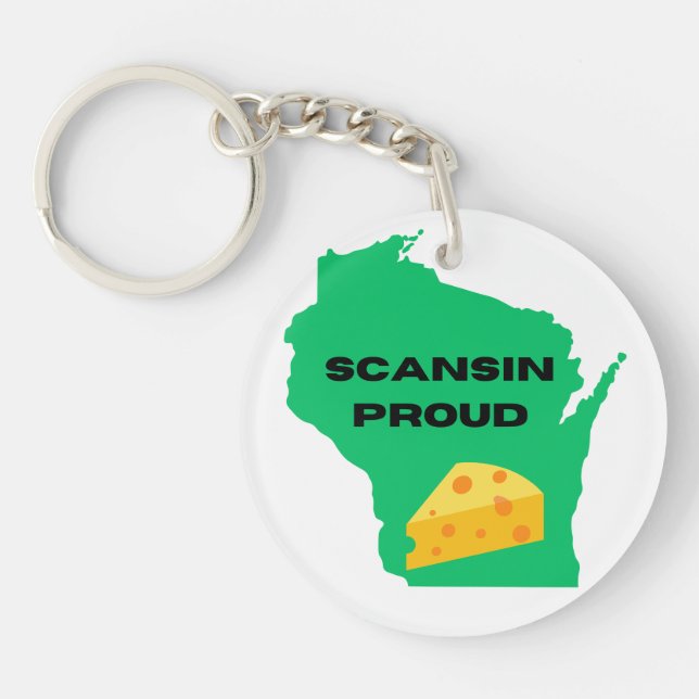 Llavero ¡Escándalo (Wisconsin) Orgulloso! (Frente)