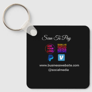 Llavero escanear para pagar agregar logo código q r paypal
