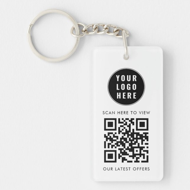 Llavero Escaneo de código QR simple personalizado del logo (Frente)