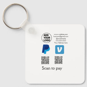 Llavero Escaneo de pypal de Venmo para pagar añadir texto