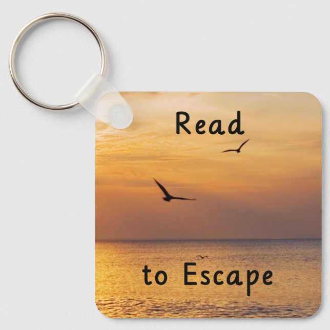 Llavero Escape to Read Keychain | Book Lover Reading Quote (Anverso)