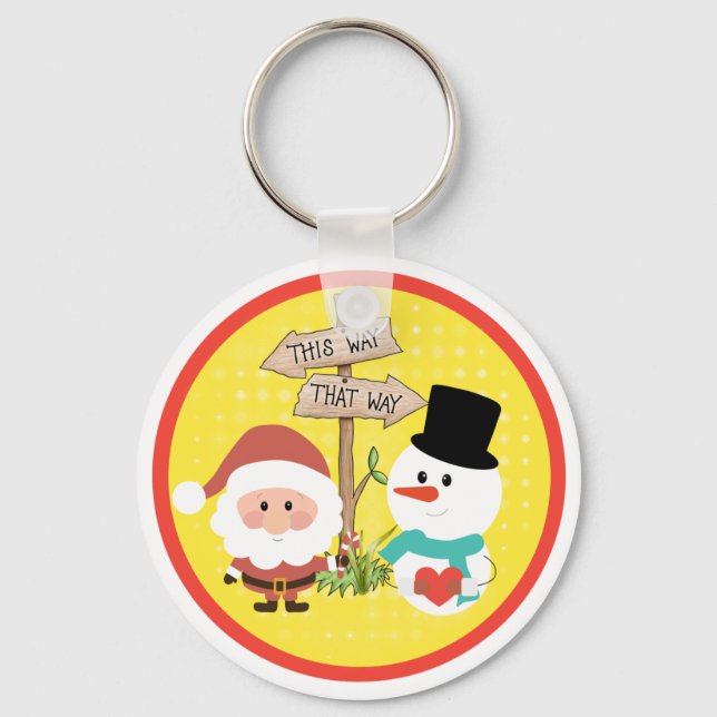 Llavero ¿Escarcha o Santa? ¿Qué camino para los Navidades? (Anverso)